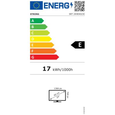 STRONG LED TV 24"/ SRT24HE4023C/ HD Ready/ 1366x768/ DVB-T2/C/S2/ H.265/HEVC/ 2x HDMI/ USB/ 12V/ centrální stojan/ E