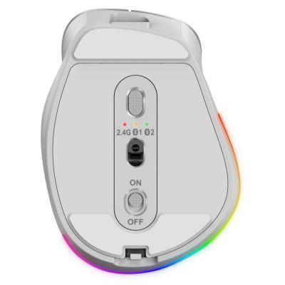 GENIUS Ergo 9000S Pro Light Blue/ duální Bluetooth + 2,4GHz/ 2400 dpi/ bezdrátová/ 6tlačítková/ dobíjecí/ RGB/ modrobílá