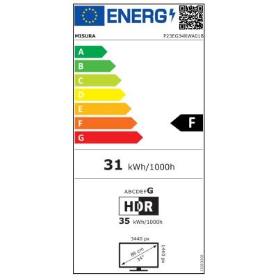 MISURA 34" LED P23EG34RWA01/ prohnutý/ VA/ 3440x1440/ 4000:1/ 1ms/ 400 cd/m2/ HDMI/ DP/ REPRO/ VESA 100x100/ černý