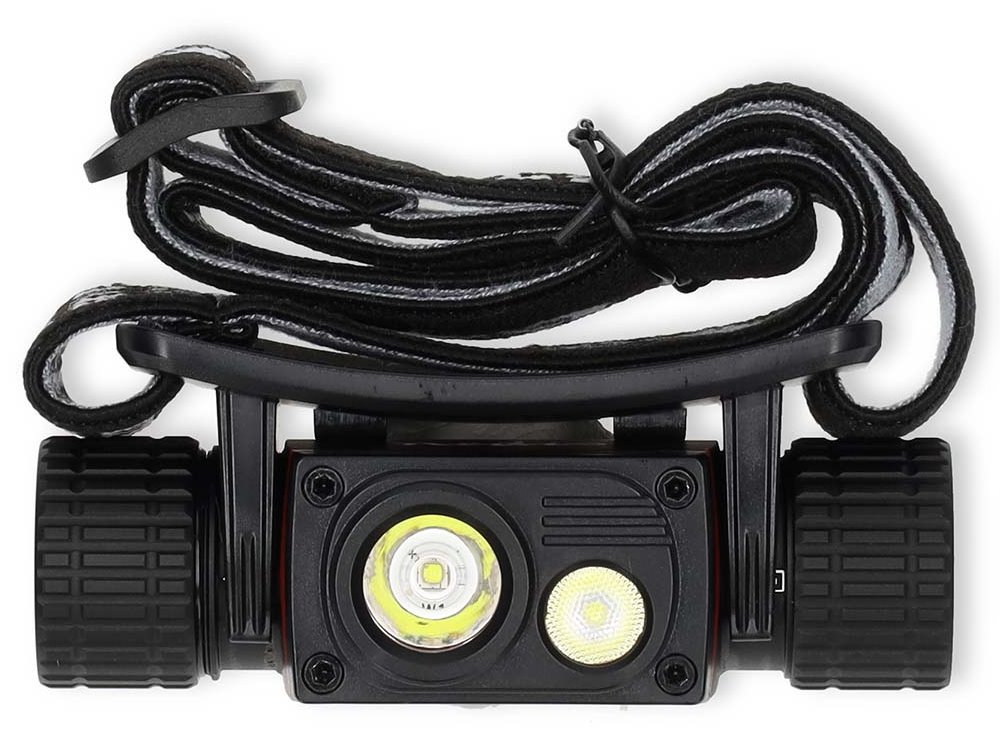 NEDIS LED čelovka/ 1000 lm/ napájení z baterie/ napájení z USB/ 3.7 V DC/ včetně baterií/ dobíjecí/ černá