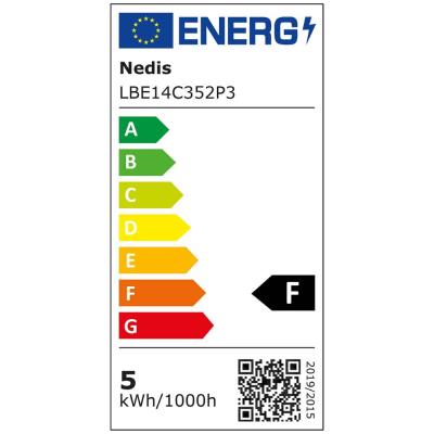 NEDIS LED žárovka E14/ svíčka/ 4,9 W/ 220 V/ 470 lm/ 2700 K/ teplá bílá/ matná/ 3 kusy