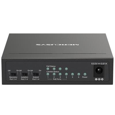 TP-Link Mercusys MS106LP Switch 6-Port, 4x 10/100 Mbps PoE+, 2x LAN, 802.3af/at, 40 W