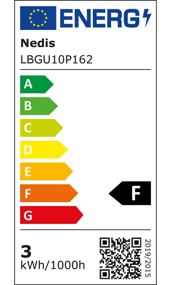 NEDIS LED žárovka GU10/ PAR16/ 3 W/ 220 V/ 230 lm/ 2700 K/ teplá bílá/ čirá