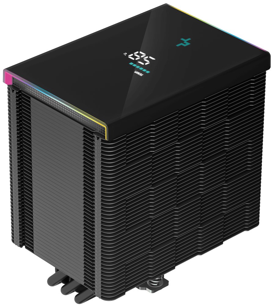 DEEPCOOL chladič AK500 Digital / 120mm fan / 5x heatpipes / PWM / pro Intel i AMD / RGB / černý