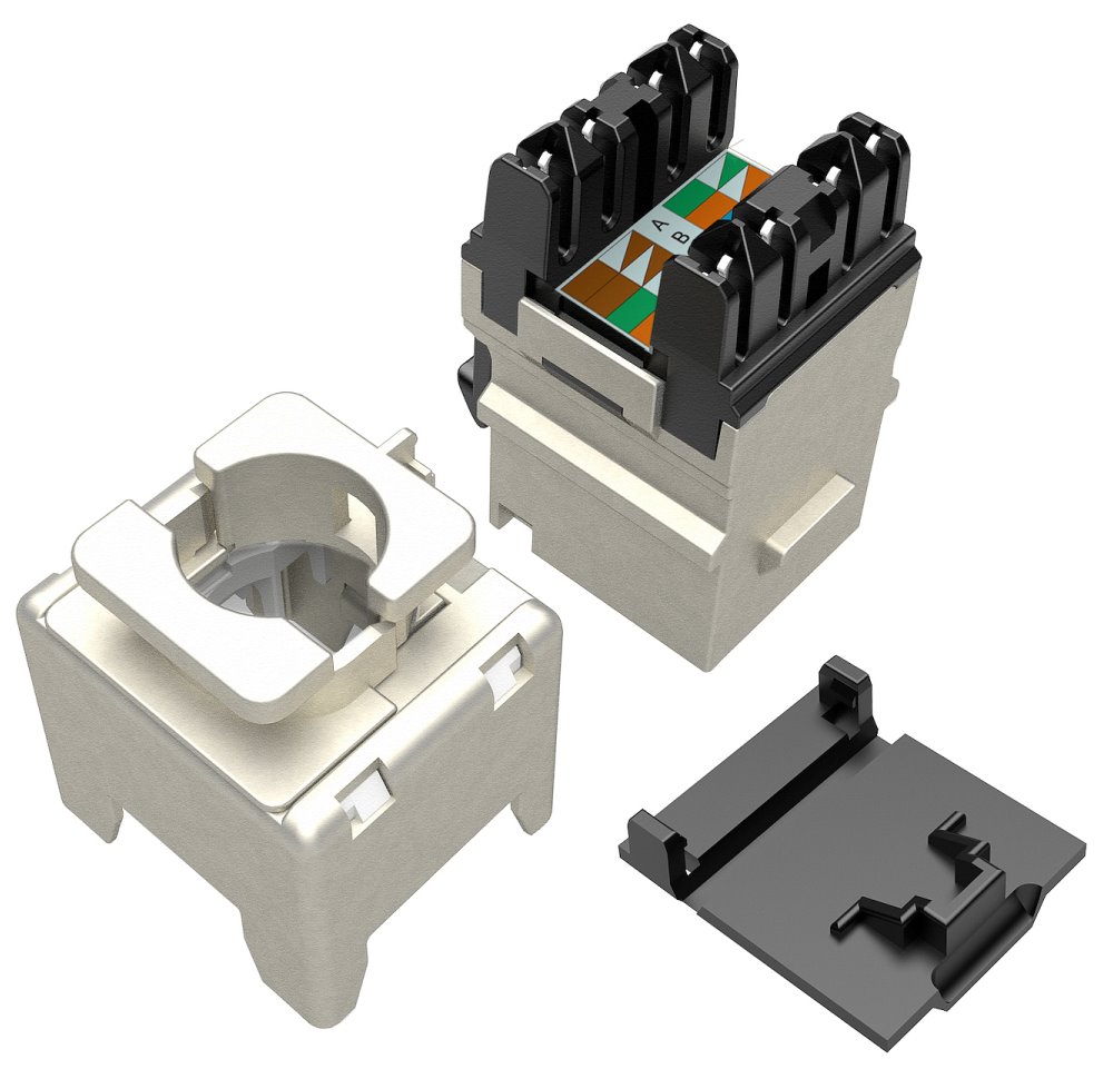 Solarix keystone c6 STP RJ45 černý pro kleště  SXKJ-NA-BU SXKJ-6-STP-BK-NA