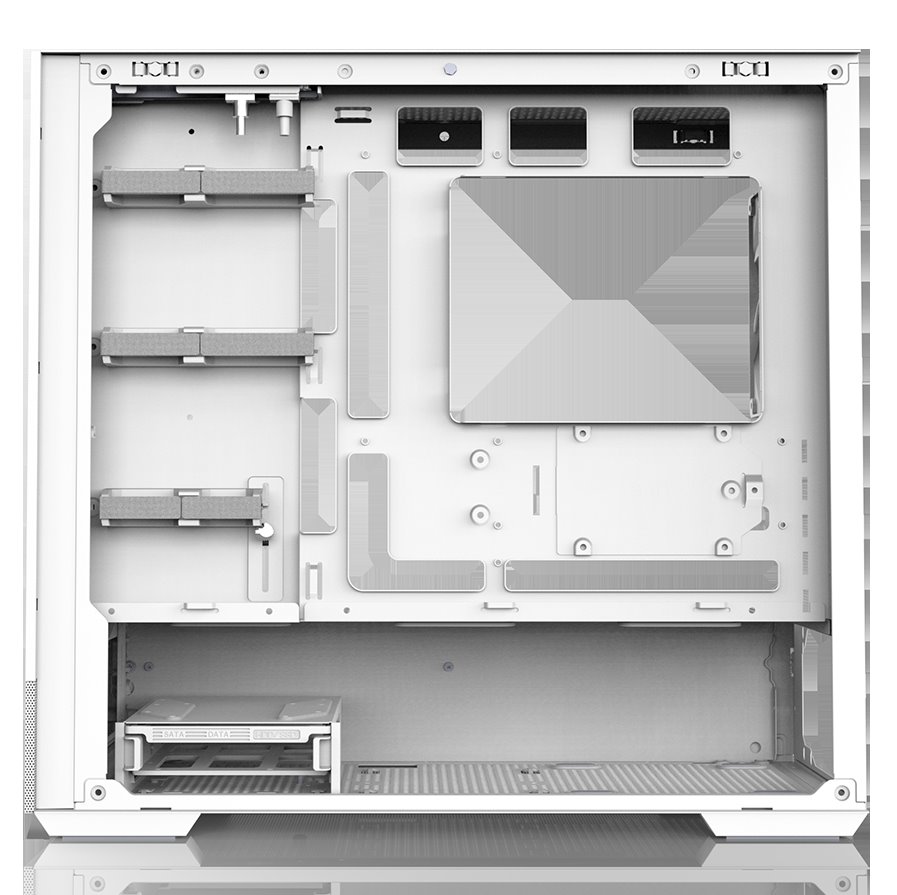 Zalman skříň P30 AIR White / miniT / 3x140mm fan ARGB / USB 3.0 / USB-C / temperované sklo / mesh panel / bílá