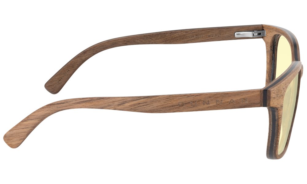 GUNNAR kancelářske/herní brýle GROOT WALNUT * jantárová skla * BLF 65 * GUNNAR focus