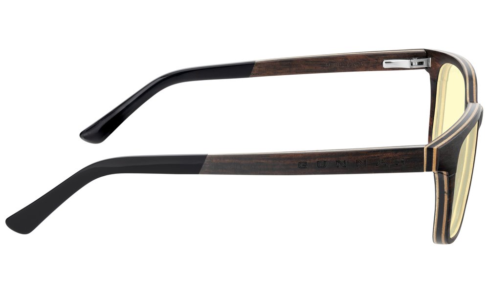 GUNNAR kancelářske/herní brýle MUIR EBONY * jantárová skla * BLF 65 * GUNNAR focus
