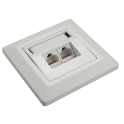 Solarix SX9-2-6-STP-WH Ethernetová Zásuvka pod omítku 2xRJ45 STP c6
