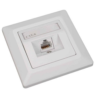 Solarix Eth.Zás. CAT6 STP 1 x RJ45 pod omítku bílá  SX9-1-6-STP-WH