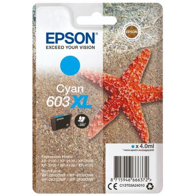 Epson inkoustová náplň/ C13T03A24010/ 603XL/ Expression Home XP-21xx/ XP-31xx/WF-2850DWF/ azurová
