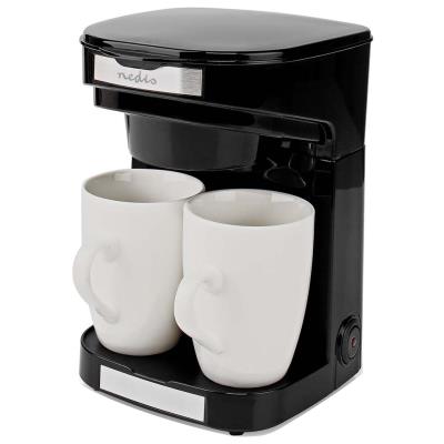 NEDIS kávovar/ na dva šálky/ kapacita 0,25 l/ automatické vypnutí/ černý