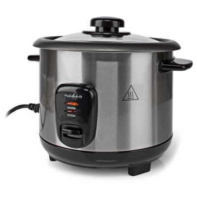 NEDIS rýžovar/ spotřeba 400 W/ objem 1,0 L/ nepřilnavý povrchy/ vyjímatelná miska/ automatické vypnutí/ černo-stříbrný