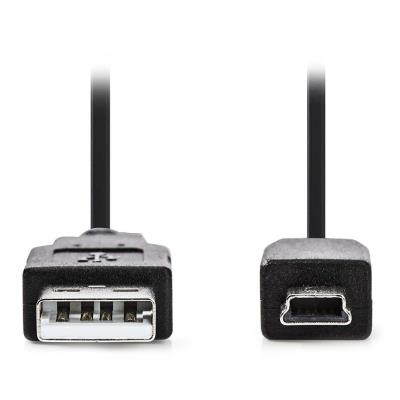 NEDIS kabel USB 2.0/ zástrčka USB-A - 5pinová zástrčka mini USB/ černý/ blistr/ 2m