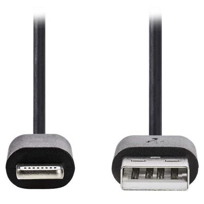 NEDIS synchronizační a nabíjecí kabel pro zařízení Apple/ konektor Lightning/ zástrčka USB 2.0 A/ černý/ blistr/ 1m