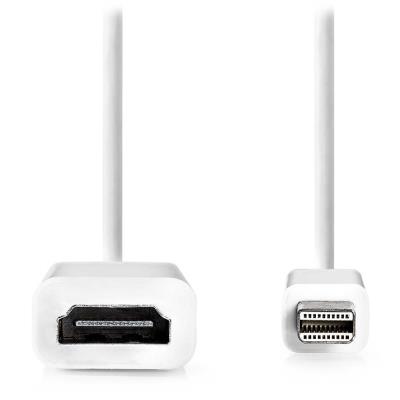 NEDIS kabel mini DisplayPort – HDMI/ mini DisplayPort zástrčka - HDMI zásuvka/ bílý/ blistr/ 20cm