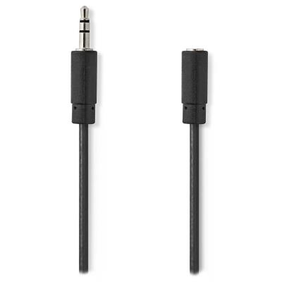 NEDIS stereofonní audio kabel/ 3,5mm jack zástrčka - 3,5mm jack zásuvka/ černý/ bulk/ 2m