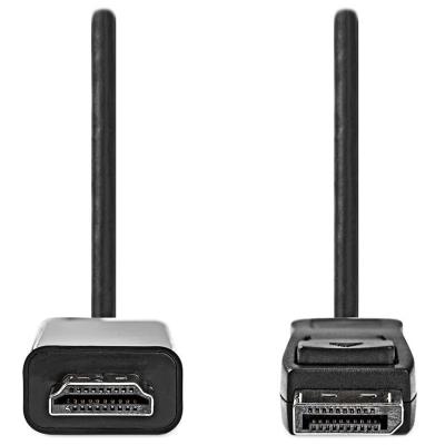 NEDIS kabel DisplayPort - HDMI/ zástrčka DisplayPort - zástrčka HDMI/ černý/ bulk/ 2m
