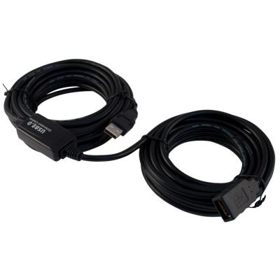 PremiumCord USB 2.0 repeater a prodlužovací kabel (A/M-A/F)/ 15m/ černý