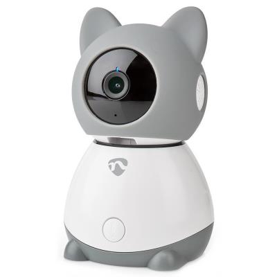 NEDIS IP kamera/ Wi-Fi/ vnitřní/ 1080p/ Micro SD/ Cloud/ snímač pohybu/ náklon/ noční vidění/ Android/ iOS/ šedo-bílá