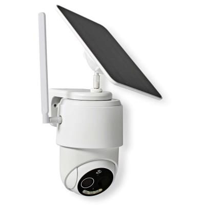 NEDIS IP kamera 4G solární/ venkovní/ IP65/ Wi-Fi/ 1080p/ PIR senzor/ USB-C/ microSD/ noční vidění/ Android/ iOS/ bílá