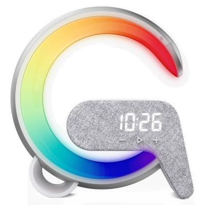 IMMAX LED relaxační lampička FLAMINGO/ Qi nabíjení/ budík/ RGB/ 300lm/ USB výstup/ BT 5.1/ zlatá