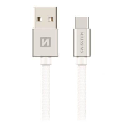 Swissten Datový Kabel Textile Usb / Usb-C 2,0 M Stříbrný