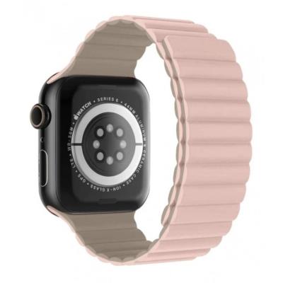 Swissten řemínek pro apple watch silikonový - magnetic 38 / 40 / 41 mm růžovo/cappuccino