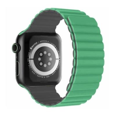 Swissten řemínek pro apple watch silikonový - magnetic 38 / 40 / 41 mm zeleno/šedý