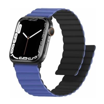 Swissten řemínek pro apple watch silikonový - magnetic 42 / 44 / 45 / 49 mm modro/černý