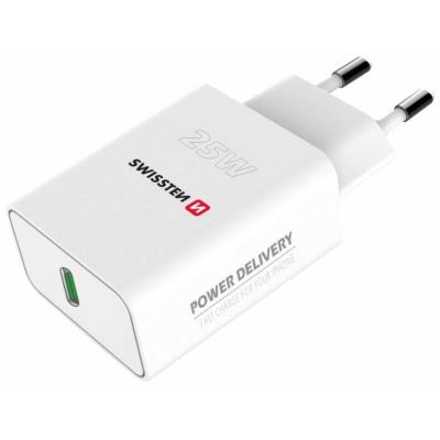 Swissten síťový adaptér pd 25w pro iphone a samsung bílý