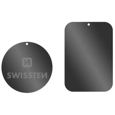 Swissten set kovový lepící štítek a podložka k magnetickým držákům do auta (retail pack)