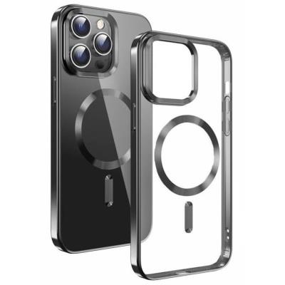 Swissten pouzdro clear jelly magstick metallic pro apple iphone 16 plus černé