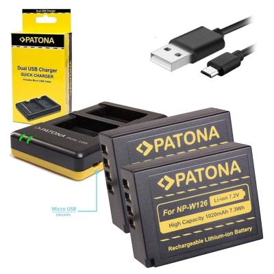 PATONA nabíječka Foto Dual Quick Fuji NP-W126 + 2x baterie 1020mAh USB