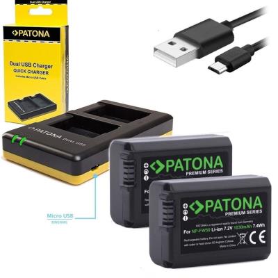POUŽITÉ - PATONA nabíječka Foto Dual Quick Sony NP-FW50 + 2x baterie 1030mAh USB