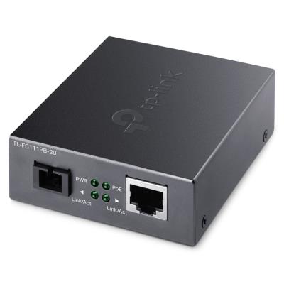 TP-Link TL-FC111PB-20 SC WDM Bi-Directional Fiber Konvertor 10/100 Mbps RJ45 to 100 Mbps Single-mode / 1-Port PoE