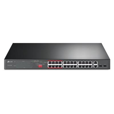 TP-Link TL-SL1226P - 26-portový Switch PoE+ s 24 porty 10/100 Mbit/s a 2 gigabitovými porty + 2 SFP porty