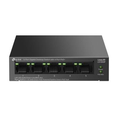 TP-Link LS105GP Switch 1x GLAN, 4x GLAN s PoE+, 65W