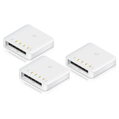 Ubiquiti UniFi Switch Flex - 5x GbE, 1x PoE++ In, 4x PoE Out, venkovní - sada 3ks