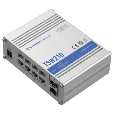 Teltonika průmyslový nemanažovaný switch TSW210 8port 10/100/1000M + 2x SFP