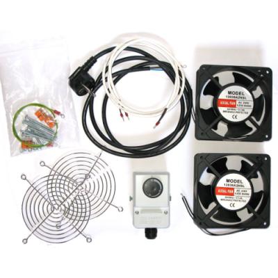 XtendLan Ventilace pro nástěnné rozvaděče, termostat, 2 ventilátory,napáj.kabel, spoj. materiál