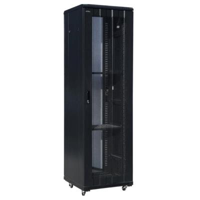 XtendLan 42U/600x1000 stojanový, černý, perforované dvoukřídlé dveře a záda