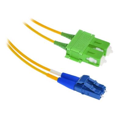 XtendLan FO patch LC-SC/APC 1m 9/125, duplex, ultraflexibilní G.657.A1, LS0H, průměr 2mm, krátký vývod