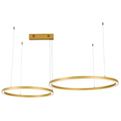 IMMAX NEO FINO NEW SMART závěsné svítidlo 2 kruhy, 60+80cm, 93W zlaté, Zigbee 3.0, TUYA