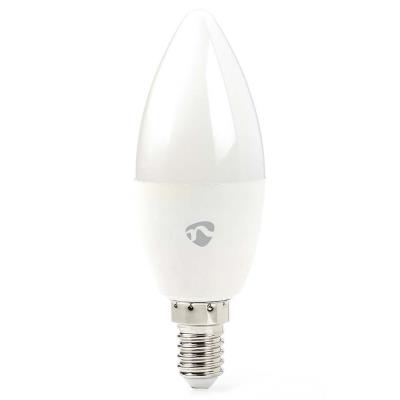 NEDIS Wi-Fi chytrá LED žárovka/ E14/ svíčka/ 4,9W/ 230V/ 470lm/ teplá až studená bílá/ 2700 - 6500K/ stmívatelná/ bílá