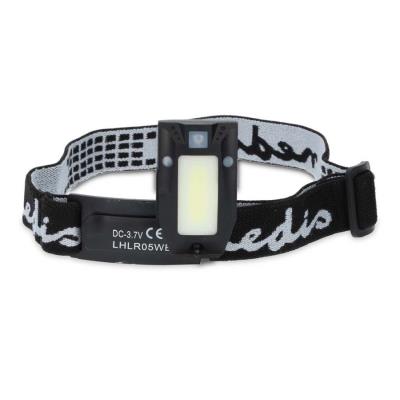 NEDIS LED čelovka/ 180 lm/ napájení z baterie/ napájení z USB/ 3.7 V DC/ včetně baterií/ dobíjecí/ černá