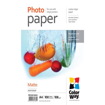 COLORWAY fotopapír/ matte 108g/m2, A4/ 100 kusů