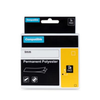 PRINTLINE kompatibilní páska s DYMO 18508 9mm, 5.5m, černý tisk/průhledný podklad, RHINO, polyesterová