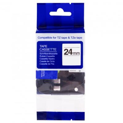 PRINTLINE kompatibilní páska s Brother TZE-SE5, 24mm, černý tisk/bílý podklad, plombovací