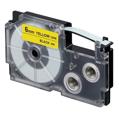 PRINTLINE kompatibilní páska s Casio XR-6YW1 6mm, 8m, černý tisk/žlutý podklad